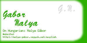 gabor malya business card